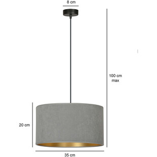 Lampa wisząca szara Hilde Emibig | Średnica 35cm | Sklep z lampami