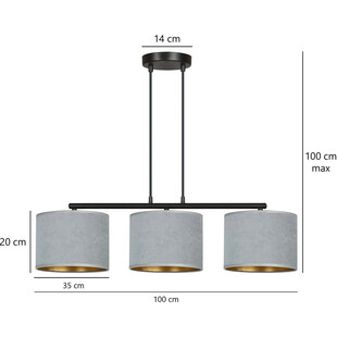 Lampa wisząca Hilde III szara 72cm - Emibig | Elegancki design