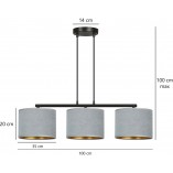 Lampa wisząca Hilde III szara 72cm - Emibig | Elegancki design