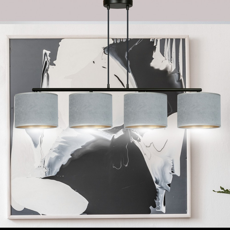 Lampa wisząca Hilde IV szara Emibig | Oświetlenie do salonu