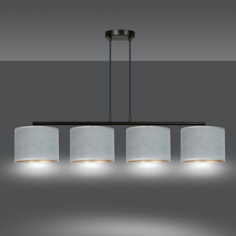 Lampa wisząca Hilde IV szara Emibig | Oświetlenie do salonu