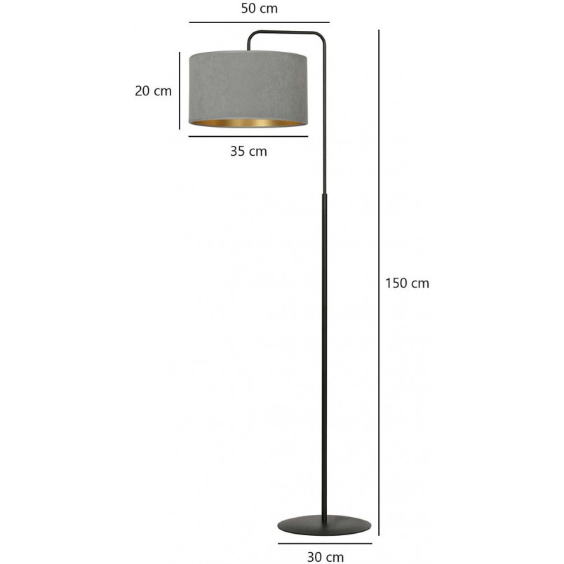 Lampa podłogowa Hilde szara Emibig | Eleganckie oświetlenie
