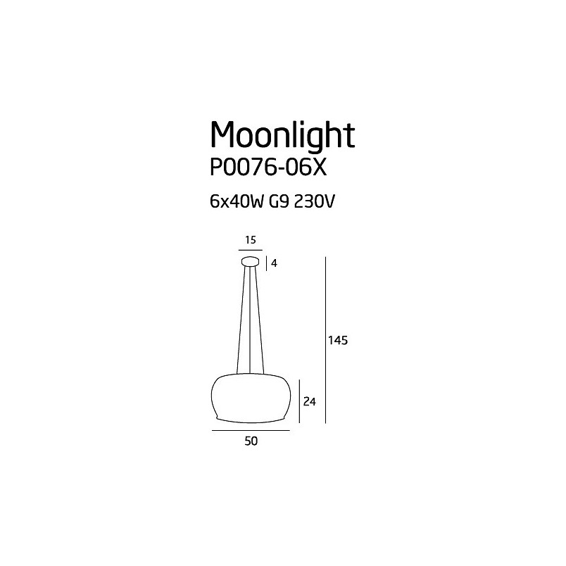 Lampa wisząca Moonlight - Glamour, Chrom, MaxLight | Kup teraz