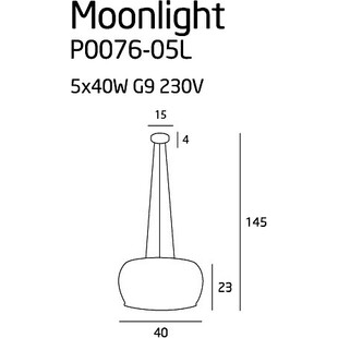 Lampa wisząca Moonlight | Glamour, chrom, kryształki | MaxLight
