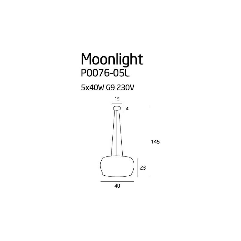 Lampa wisząca Moonlight | Glamour, chrom, kryształki | MaxLight