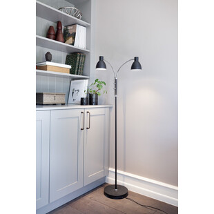 Lampa podłogowa 2 punktowa Hudson LED czarna HaloDesign