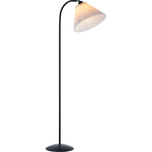 Lampa podłogowa z plisowanym kloszem Medina biały/czarny HaloDesign