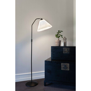 Lampa podłogowa z plisowanym abażurem Berlin czarny/biały HaloDesign