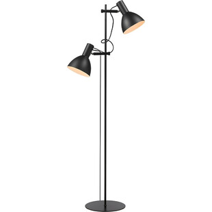 Lampa podłogowa loft 2 punktowa Baltimore czarna HaloDesign