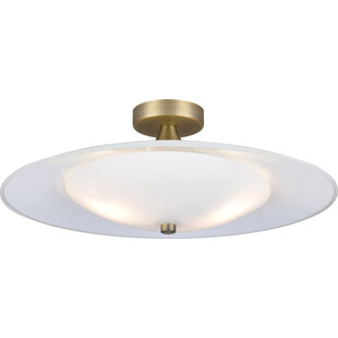 Plafon szklany Baroni 46cm opal/mosiądz HaloDesign
