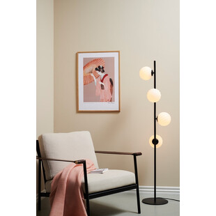 Lampa podłogowa 4 szklane kule Twist opal/czarny HaloDesign