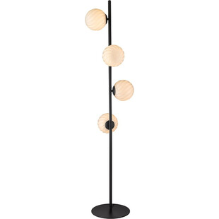 Lampa podłogowa 4 szklane kule Twist opal/czarny HaloDesign