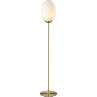 Lampa podłogowa szklana Twist Oval opal/mosiądz HaloDesign