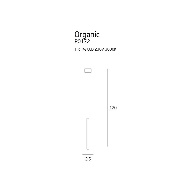 Lampa wisząca Organic LED chrom MaxLight | Nowoczesne oświetlenie