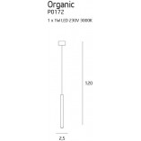 Lampa wisząca Organic LED chrom MaxLight | Nowoczesne oświetlenie