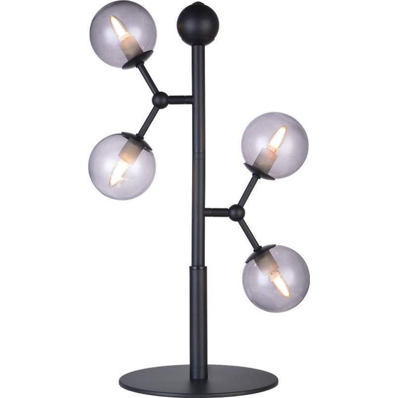 Stylowa Lampa stołowa szklane kule Atom czarny/szkło dymione HaloDesign na komodę i do salonu