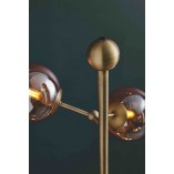 Lampa podłogowa szklane kule Atom antyczny mosiądz/bursztynowy HaloDesign do salonu