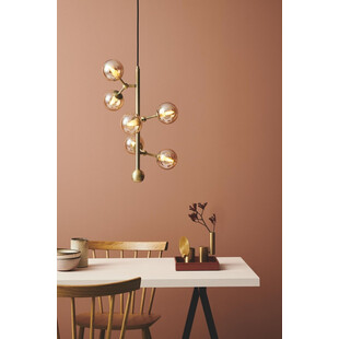 Lampa szklane kule Atom Vertical VI antyczny mosiądz/bursztynowy