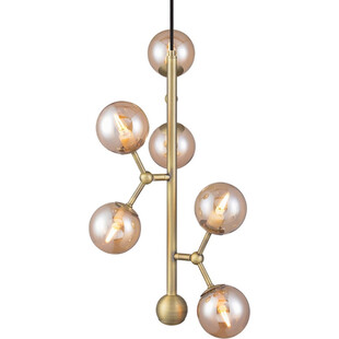 Lampa szklane kule Atom Vertical VI antyczny mosiądz/bursztynowy
