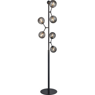 Lampa podłogowa szklane kule Atom czarny/szkło dymione HaloDesign
