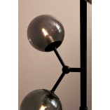 Lampa podłogowa szklane kule Atom czarny/szkło dymione HaloDesign do salonu