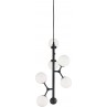 Stylowa Lampa wisząca szklane kule Atom Vertical VI czarny/opal HaloDesign do sypialni, kuchni i salonu