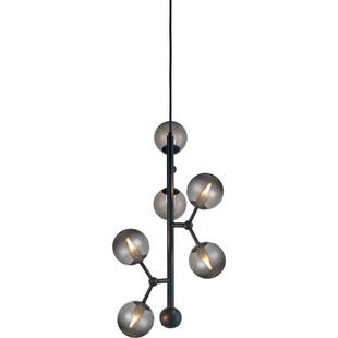 Lampa szklane kule Atom Vertical VI czarny/szkło dymione HaloDesign