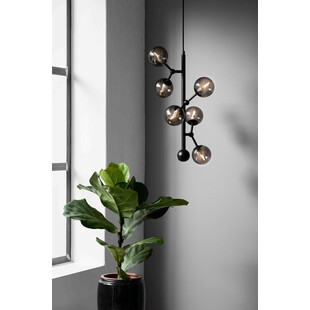 Lampa szklane kule Atom Vertical VI czarny/szkło dymione HaloDesign