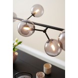 Stylowa Lampa wisząca szklane kule Atom Maxi Horizontal VIII czarny/szkło dymione HaloDesign do sypialni, kuchni i salonu