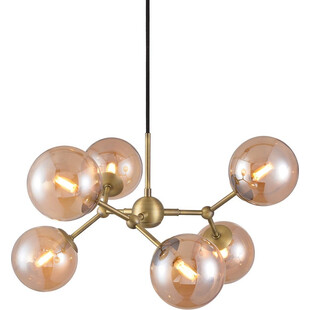 Lampa szklane kule Atom Large VI antyczny mosiądz/bursztynowy HaloDesign