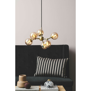 Lampa szklane kule Atom Mini VI antyczny mosiądz/bursztynowy HaloDesign