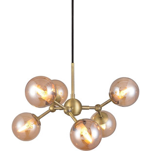 Lampa szklane kule Atom Mini VI antyczny mosiądz/bursztynowy HaloDesign