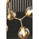 Stylowa Lampa wisząca szklane kule Atom Mini VI antyczny mosiądz/bursztynowy HaloDesign do sypialni, kuchni i salonu