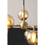 Stylowa Lampa wisząca szklane kule Atom Mini VI antyczny mosiądz/bursztynowy HaloDesign do sypialni, kuchni i salonu