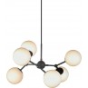 Stylowa Lampa wisząca szklane kule Atom Large VI czarny/opal HaloDesign do sypialni, kuchni i salonu