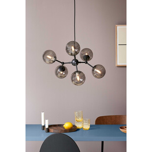 Lampa szklane kule Atom Large VI czarny/szkło dymione HaloDesign
