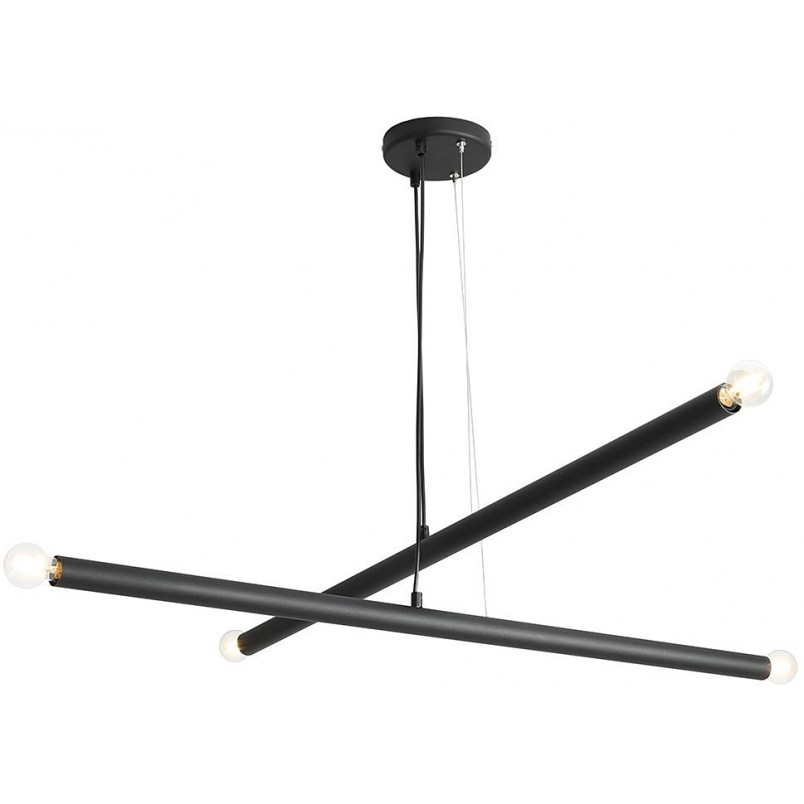 Lampa Tubo Black IV Aldex - Designerski Żyrandol Czarny | Sklep Lamp