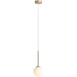 Lampa wisząca Bosso Mini - Szkło Biało-Mosiężne | Aldex