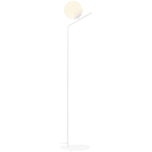 Lampa podłogowa szklana kula Gallia biała Aldex