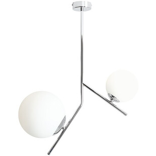 Lampa sufitowa 2 szklane kule Gallia 50cm biało-chromowana Aldex