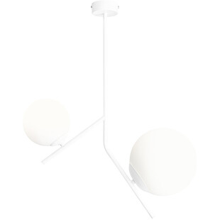 Lampa sufitowa 2 szklane kule Gallia 50cm biała Aldex