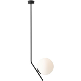 Lampa sufitowa szklana kula Gallia 95cm biało-czarna Aldex