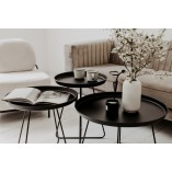 Stolik metalowy Rod czarny Nordifra - Elegancki design