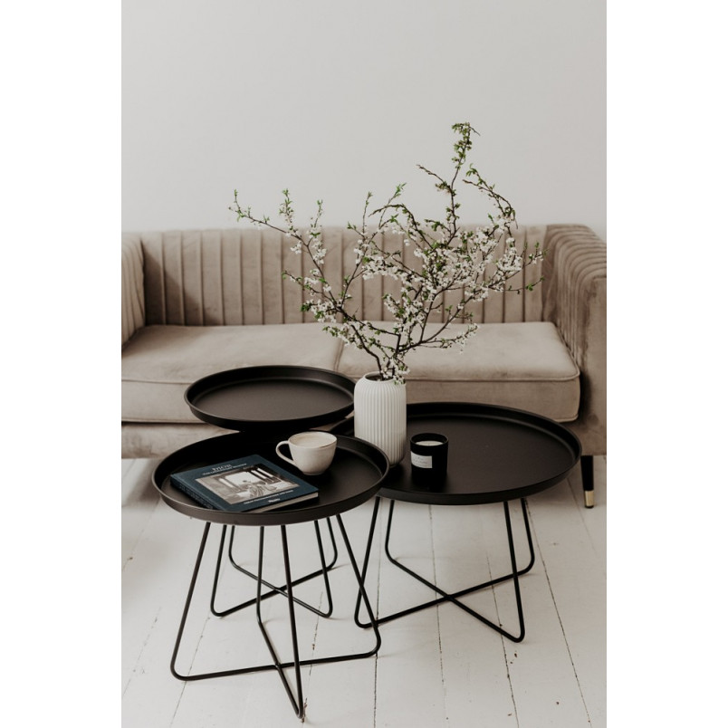 Stolik metalowy Rod czarny Nordifra - Elegancki design