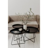 Stolik metalowy Rod czarny Nordifra - Elegancki design