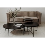 Stolik boczny Tre Nordifra | Czarny dąb, 43cm | Elegancki Design