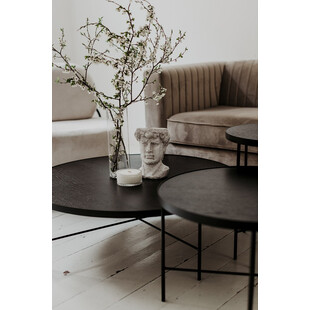 Stolik boczny Tre Nordifra | Czarny dąb, 43cm | Elegancki Design