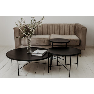Stolik kawowy Tre 90cm czarny dąb | Nordifra - Elegancki design
