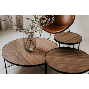 Stolik kawowy Tre 90cm orzech Nordifra | Elegancki design