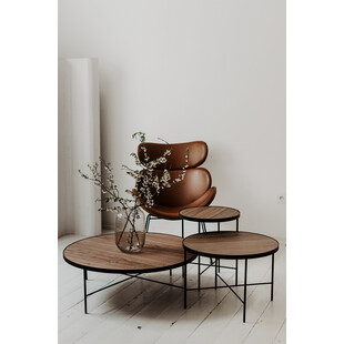 Stolik kawowy Tre 90cm orzech Nordifra | Elegancki design